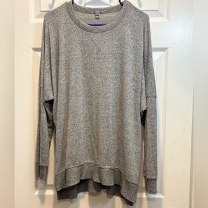 Aerie Oversized Soft Heather Gray Crew Neck Sweater
